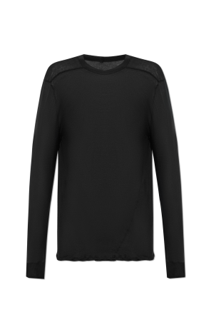 Tシャツ・カットソー RICK OWENS TSHIRT (RU02E1264JA) Rick Owens Basic Long Sleeve T-Shirt in White | SVD USA